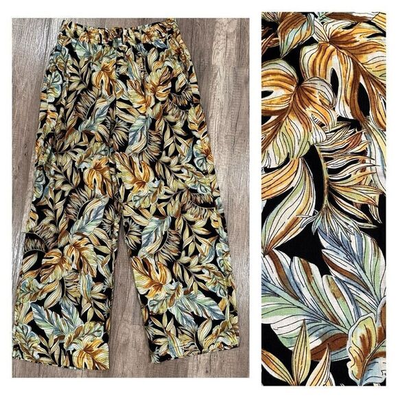 Panama Jack Women's Tropical Linen Blend Wide Leg Pants‎ Multi-Color XS - Picture 1 of 10